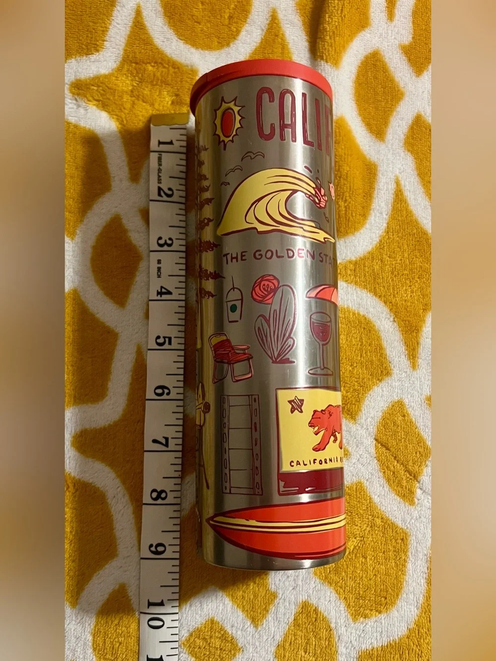 Starbucks Red and Yellow California Republic Decorative Canister